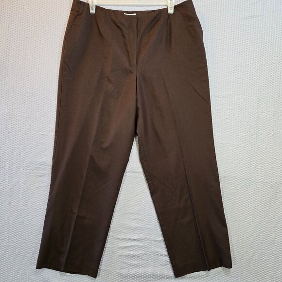 Talbots Pants - Talbots Women's Choc. Brown Trousers 100% Pure Silk Size 20 Office Professional